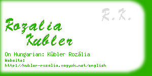 rozalia kubler business card