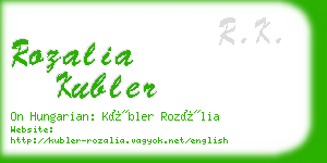 rozalia kubler business card